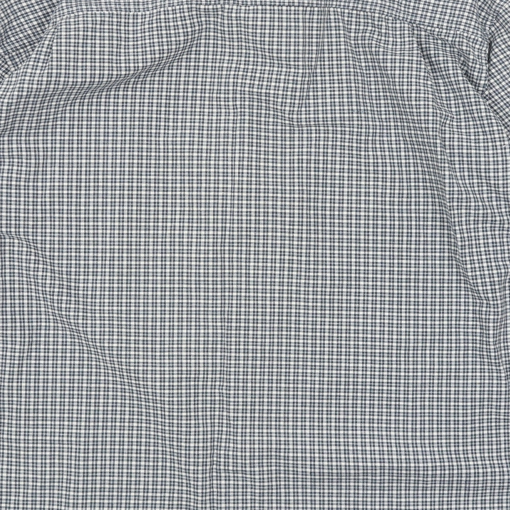 Mens UK Size L Trader Blue Button-Up Long Sleeve Casual Shirt