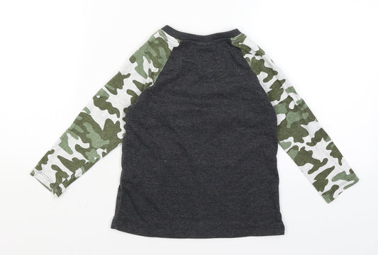 So Cute Boys Grey Camouflage Basic T-Shirt Size 2-3 Years - Little Planet Hero