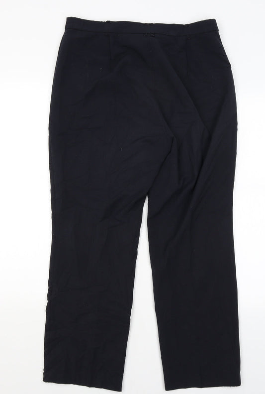 Womens UK Size 12 M&S Regular Fit Blue Trousers