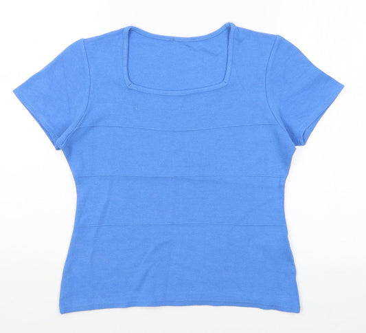Womens UK Size S AMARANTO Blue Basic T-Shirt