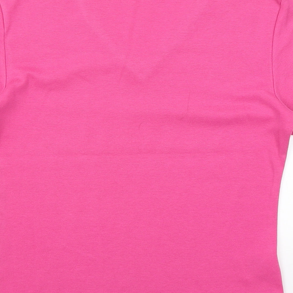 Womens UK Size S Joie De Vivre Pink Basic T-Shirt