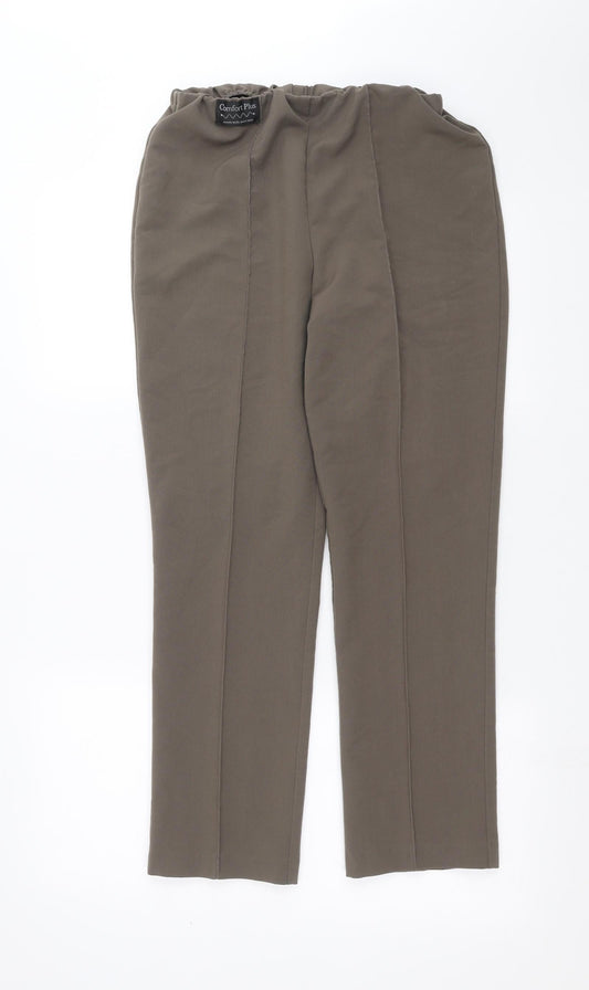 Womens UK Size 10 Classic Regular Fit Green Trousers