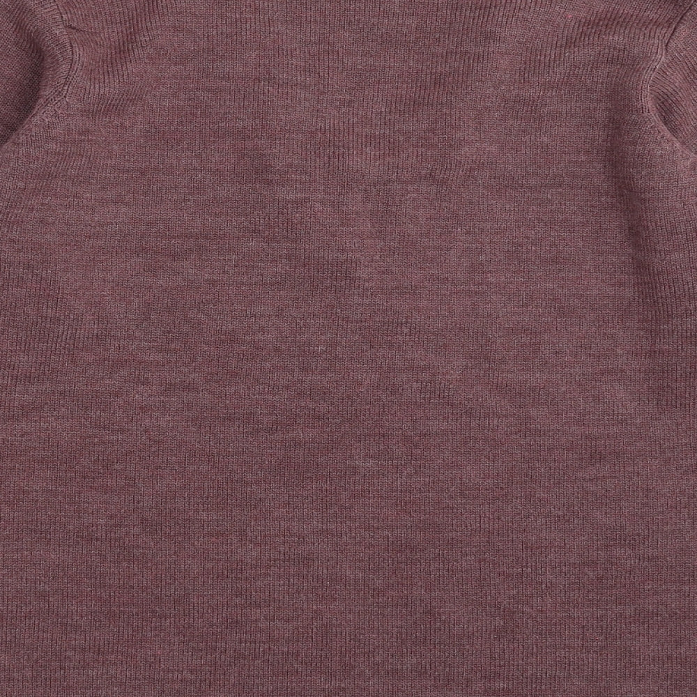 Daxon Womens Purple Knit Pullover Jumper Size 10 - floral neck detail