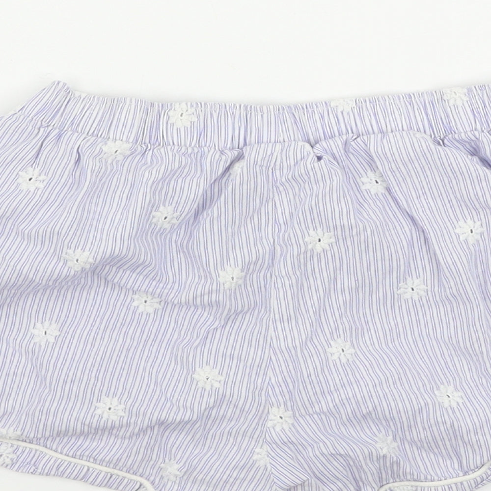 F&F  Womens Blue Floral  Sweat Shorts Size 6