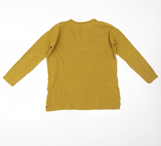 ANNE WEYBURN Womens Yellow Pullover Jumper Size 12