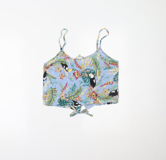 Clockhouse Womens Multicoloured Floral Cropped Tank Size 10