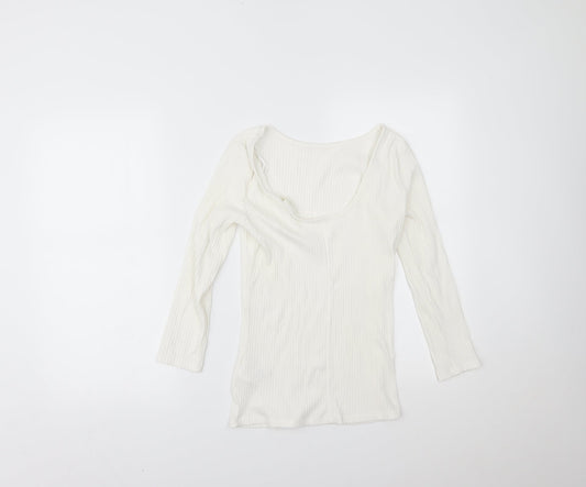 H&M Womens White Basic Blouse Size S