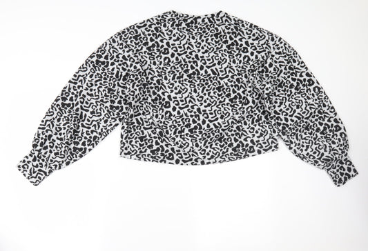 George Womens Grey Animal Print Pullover Jumper Size M