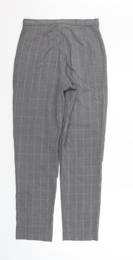 Brandy Melville Womens Grey Check Trousers One Size L26 in