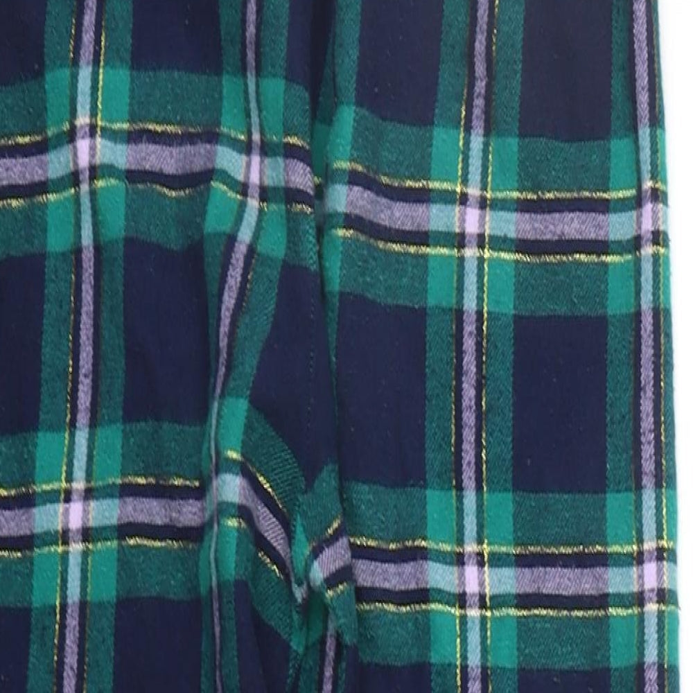 Marks and Spencer Girls Green Check Top Lounge Pants Size 10-11 Years - Elasticated Waist