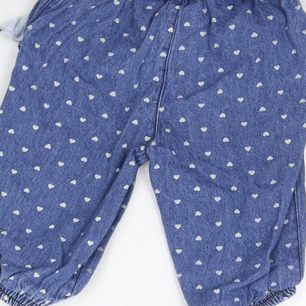 Baby Girls Blue Jogger Jeans Size 6-9 Months - Elasticated Waist