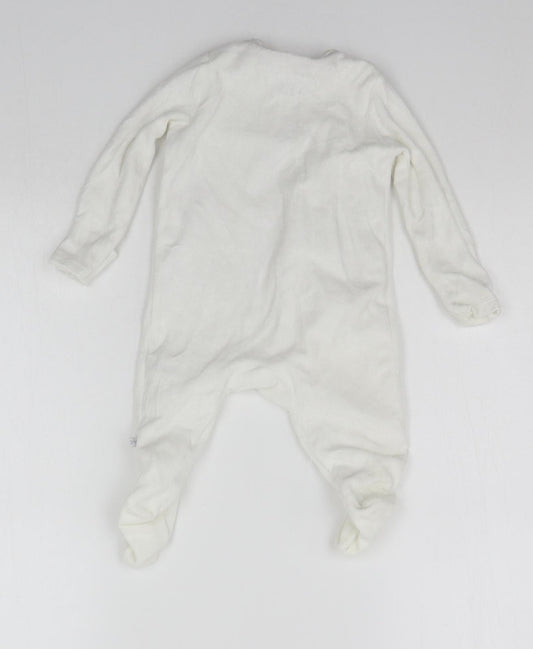 F&F Baby White Catsuit One-Piece Size 3-6 Months - details on chest