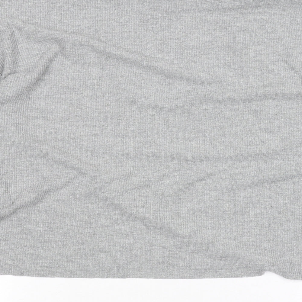 Womens UK Size 6 Topshop Grey Basic T-Shirt