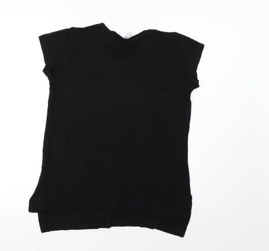 Preworn Girls Black Basic T-Shirt Size 11-12 Years