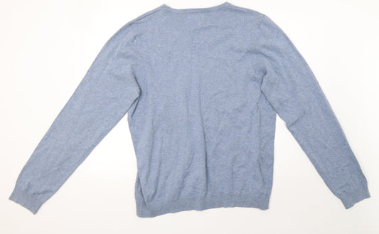 Topman Mens Blue Knit Pullover Sweatshirt Size XL - 44inch