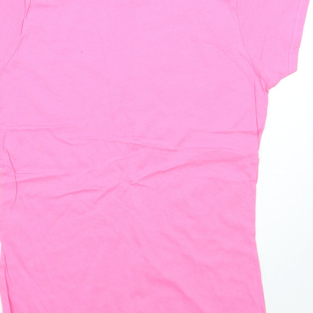 Womens UK Size L Gildan Pink Basic T-Shirt