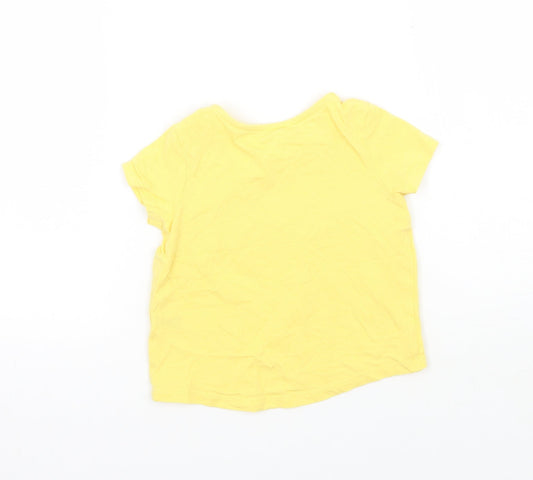 F&F Girls Yellow Basic T-Shirt Size 9-12 Months