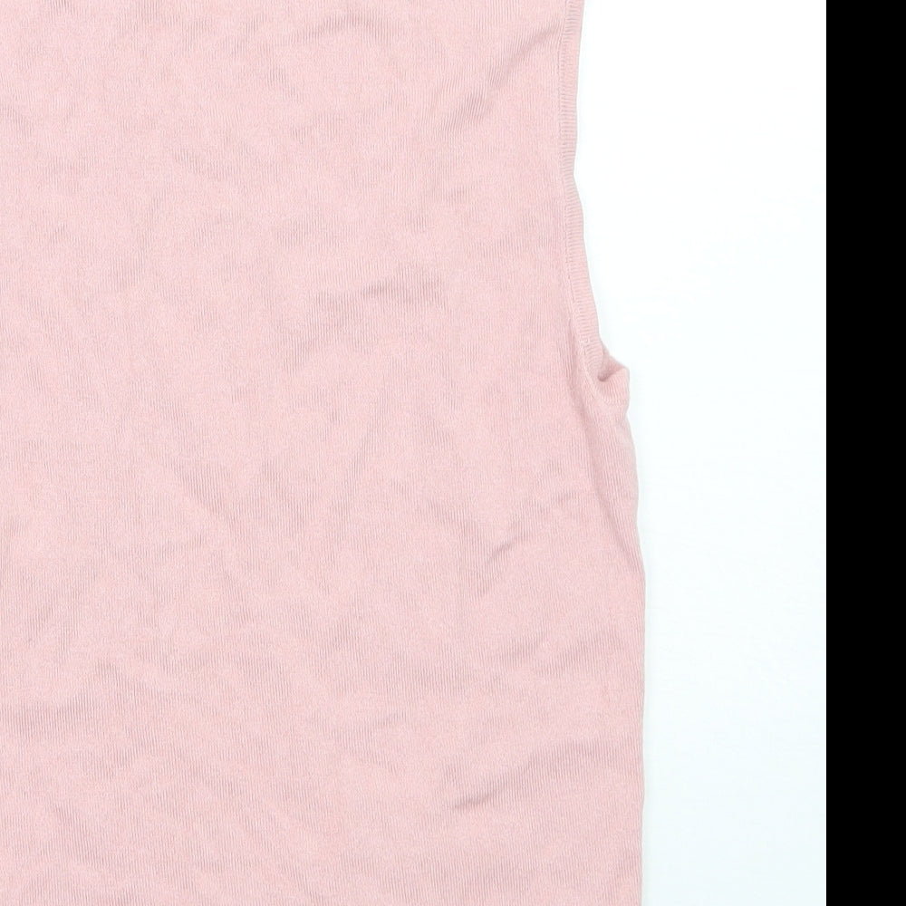Womens UK Size 8 Topshop Pink Basic T-Shirt