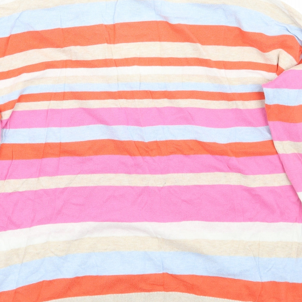Gap Womens Pink Striped Pullover Jumper Size S