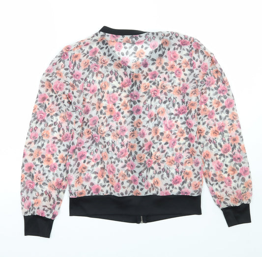 F&F Womens Black Floral  Jacket  Size 8