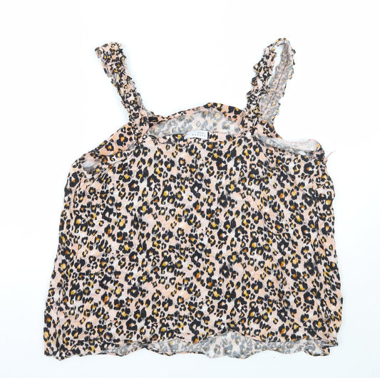 Papaya Womens Pink Animal Print Basic Tank Size 18