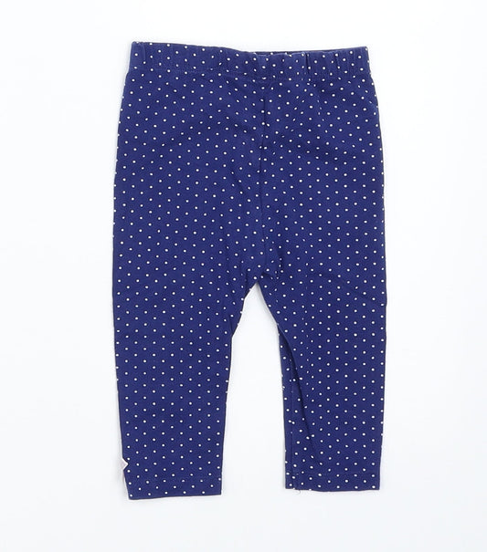 George Girls Blue Spotted Capri Trousers Size 6-9 Months