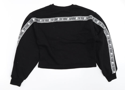Candy Couture Girls Black Pullover Sweatshirt Size 14 Years