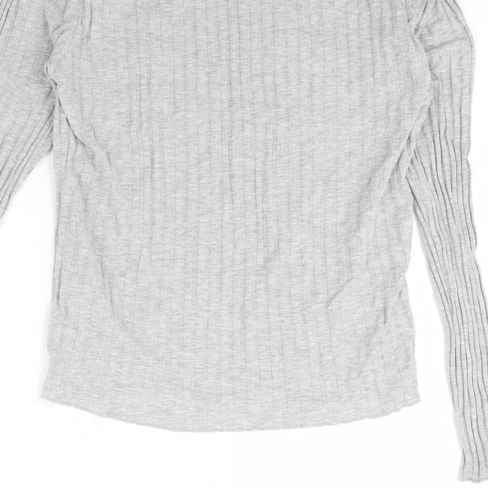 Womens UK Size 14 Topshop Grey Basic Blouse