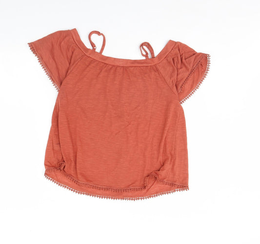 Womens UK Size 12 NEXT Orange Basic Blouse