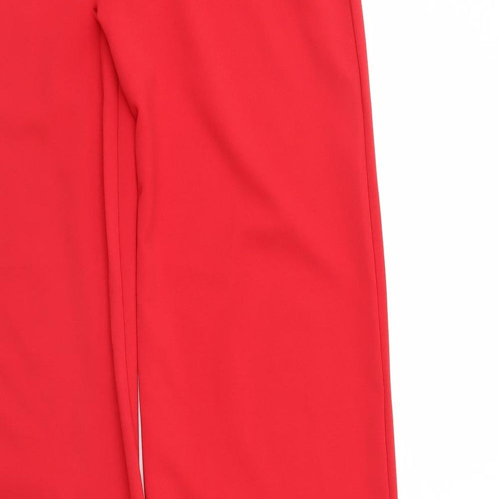 Womens UK Size S Misspap Regular Fit Red Trousers