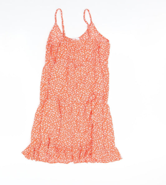 Primark Womens Orange Floral Shift Size 8