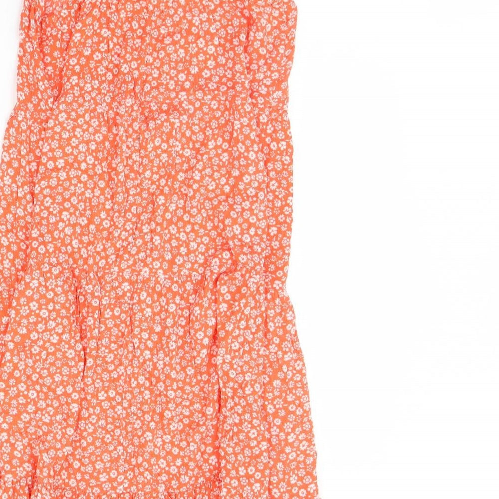 Primark Womens Orange Floral Shift Size 8