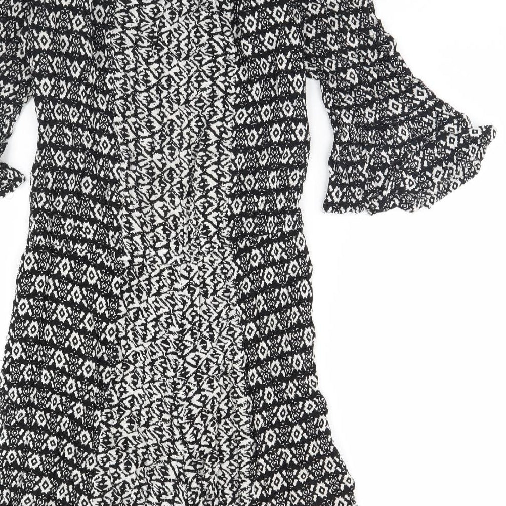 F&F Womens Black Geometric  Playsuit One-Piece Size 6