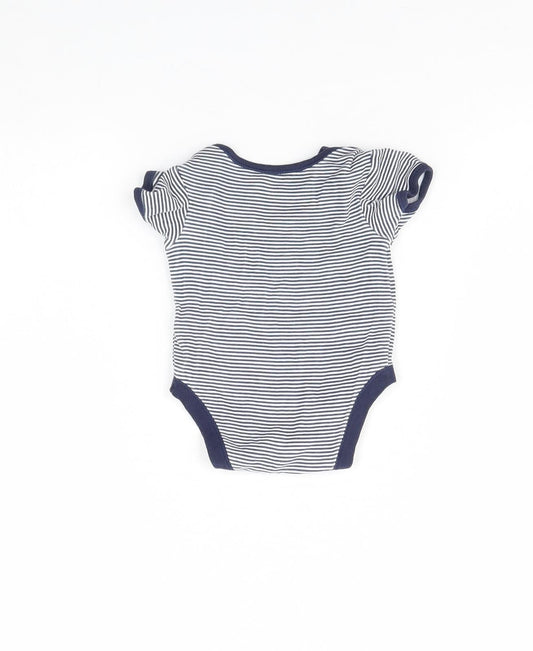George Baby White Striped Babygrow One-Piece Size 3-6 Months