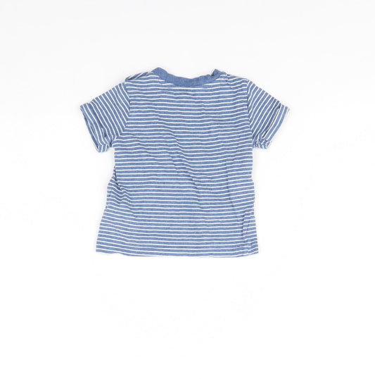 F&F Baby Blue Striped Basic T-Shirt Size 6-9 Months