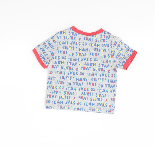 TU Baby Grey Spotted Basic T-Shirt Size 6-9 Months - star