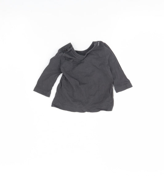 Preworn Baby Grey Basic T-Shirt Size 0-3 Months - Dinosaur