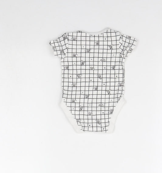 George Baby White Check Babygrow One-Piece Size 0-3 Months - Disney