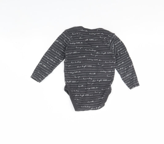 George Baby Grey Striped Babygrow One-Piece Size 18 Months