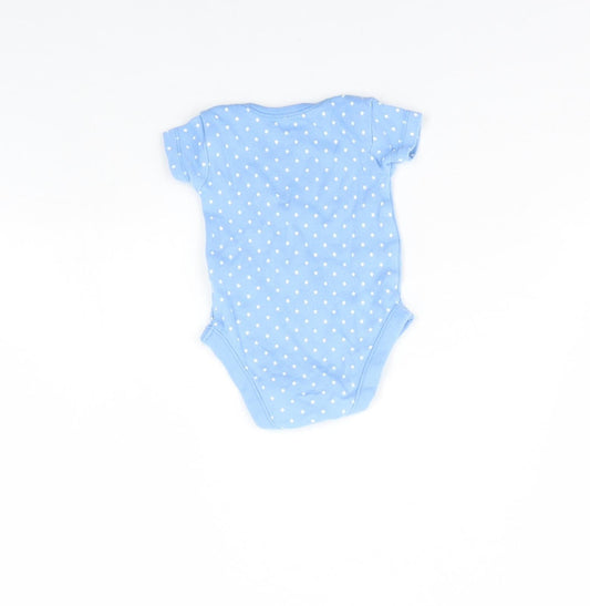 Nutmeg Baby Blue Spotted Babygrow One-Piece Size 0-3 Months - star detail