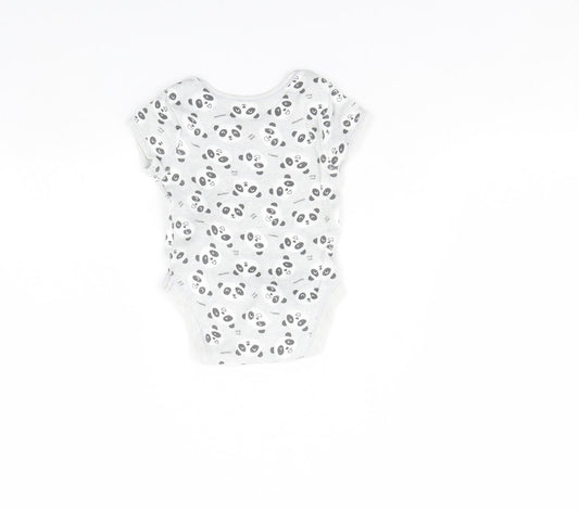 Primark Baby Grey Animal Print Babygrow One-Piece Size 0-3 Months - Panda