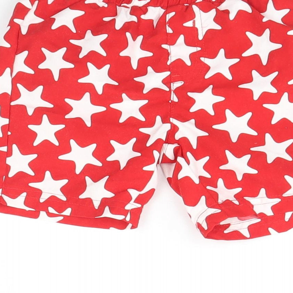 Brand and care label for Mothercare Baby Red Polka Dot Cropped Trousers, size 9, Months