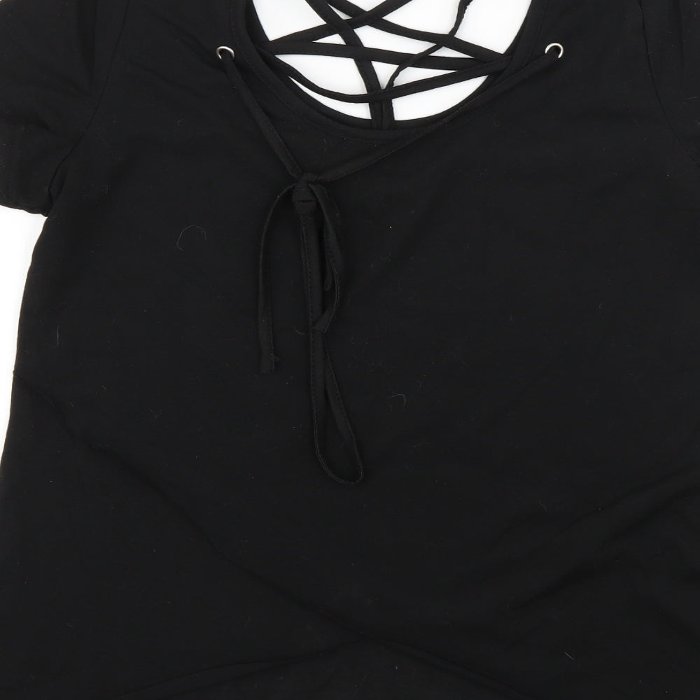 fancy cube Womens Black Basic T-Shirt Size XL