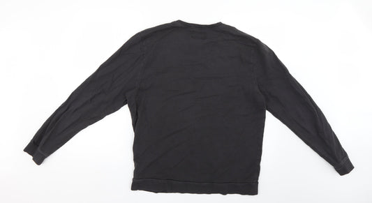 sedgwick & cedar Womens Black Geometric Pullover Jumper Size M