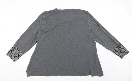 h3 Womens Grey Pullover Jumper Size 14