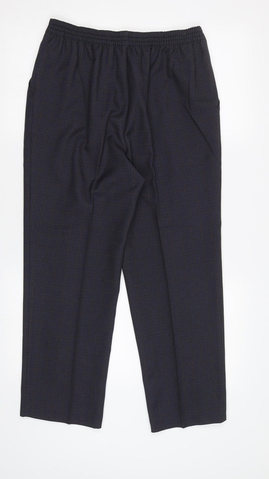 Womens UK Size 12 M&S Regular Fit Dress Pants Blue Trousers