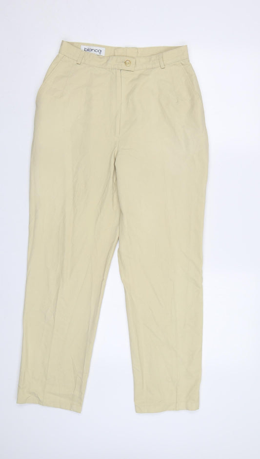 Womens UK Size 12 Bianca Regular Fit Beige Trousers