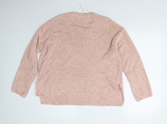 George Womens Pink Knit Pullover Jumper Size 16