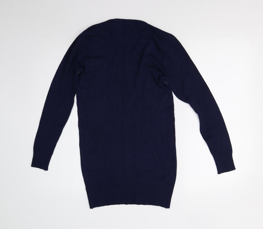 Victor Mod Womens Blue Knit Pullover Jumper Size S