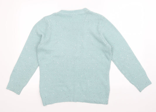 Womens UK Size M Peacocks Green Pullover Jumper